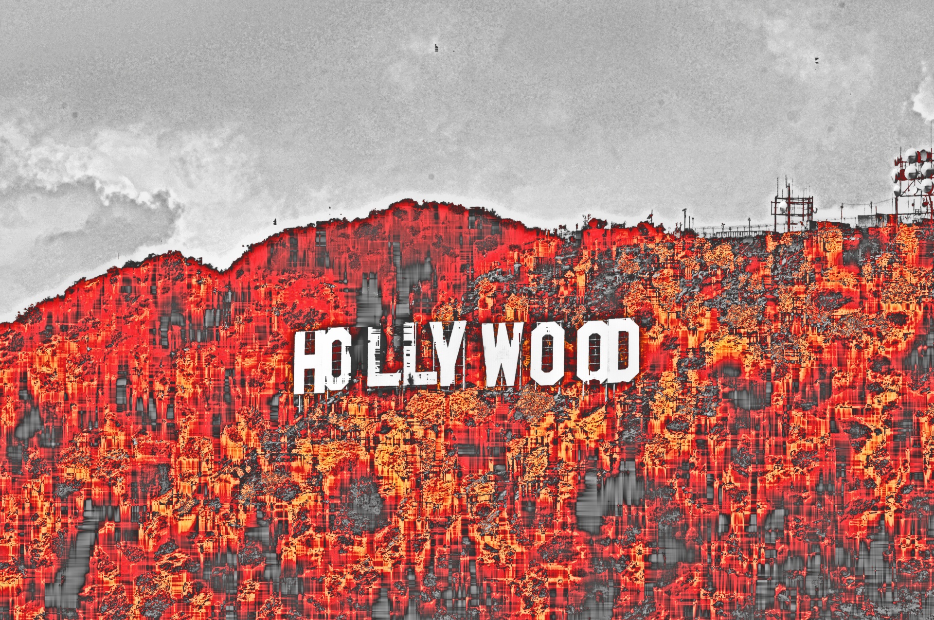 Grunge Hollywood Sign