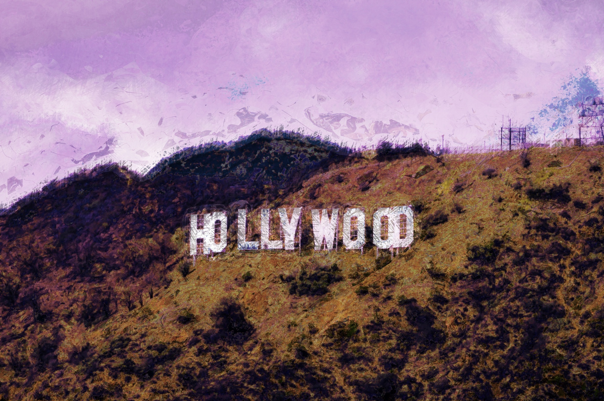 Grunge Hollywood Sign