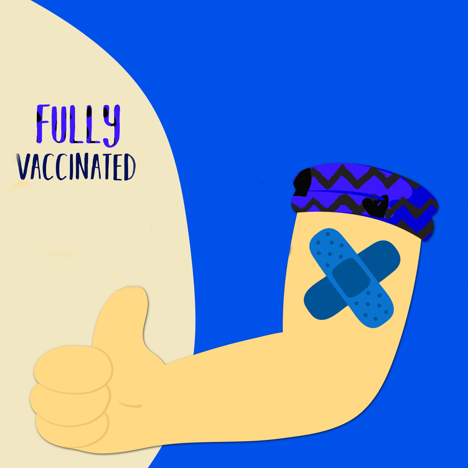 illustration with a shield and words about being vaccinated