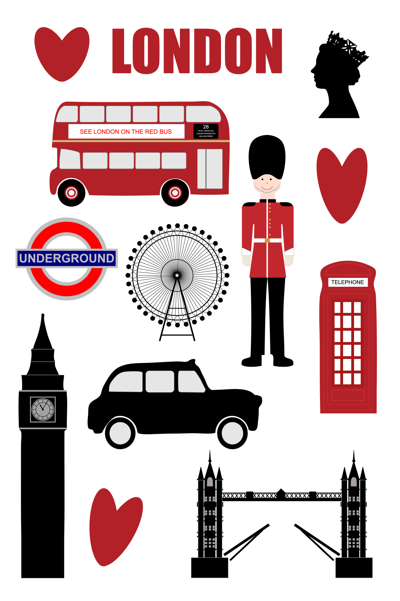 London Icons Clipart