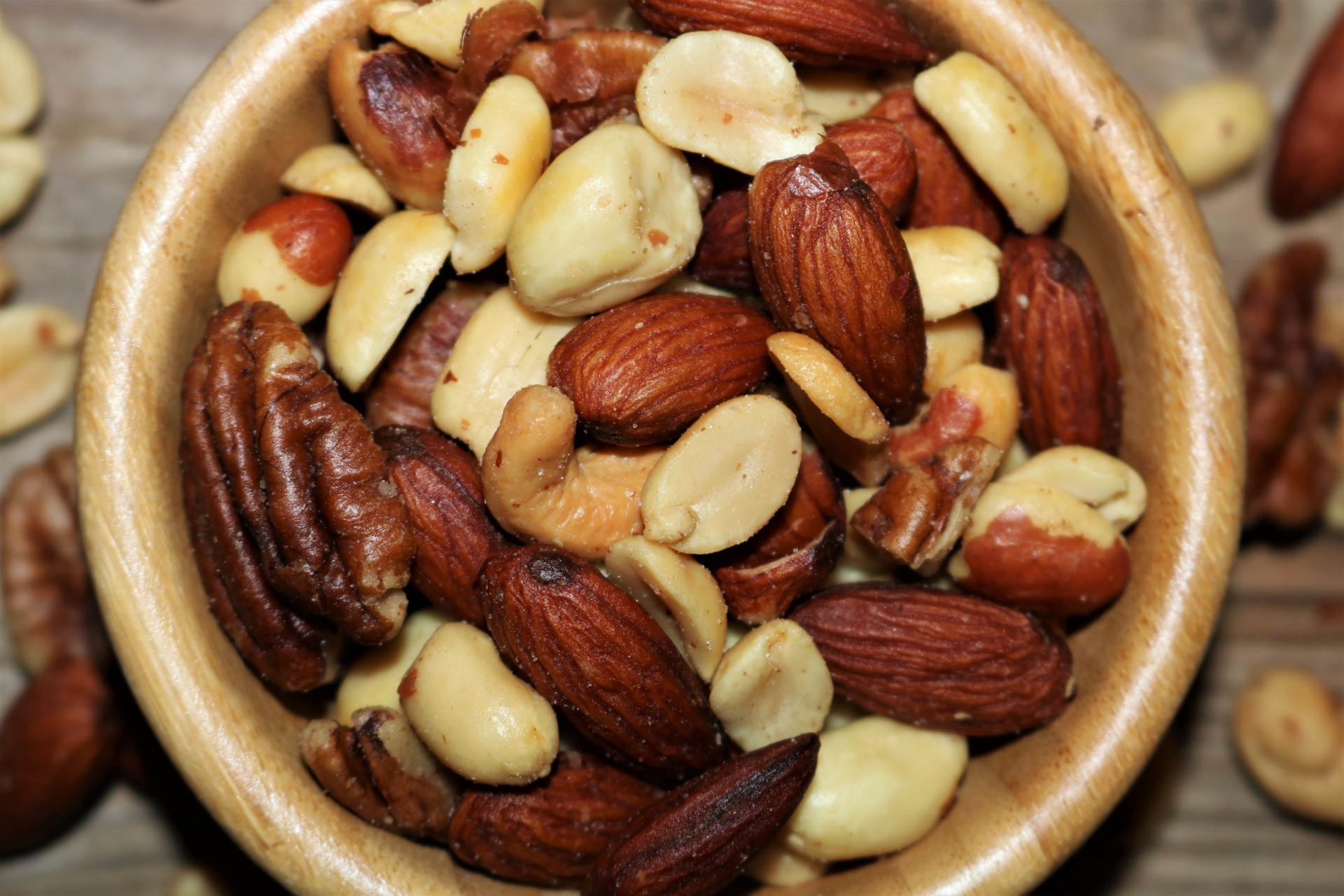Mixed Nuts In Bowl Close-up