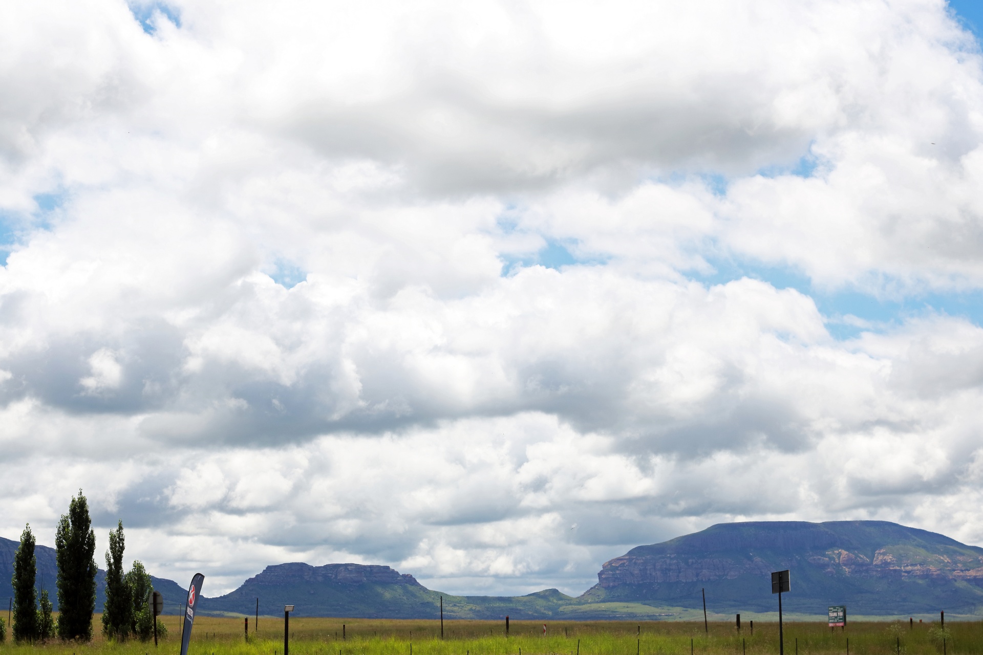 mountains under clouds outside harrismith