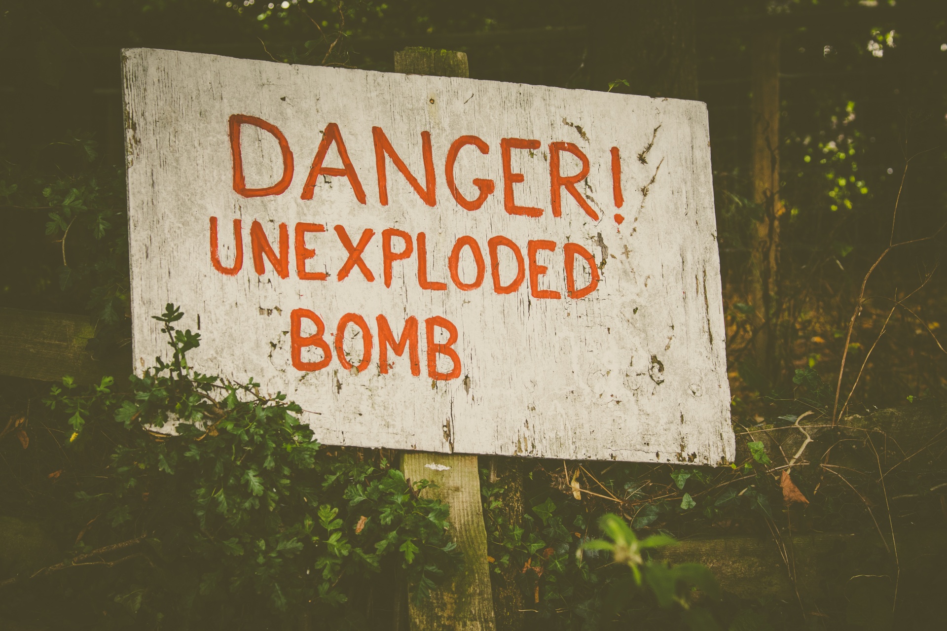 Unexploded Bomb Sign