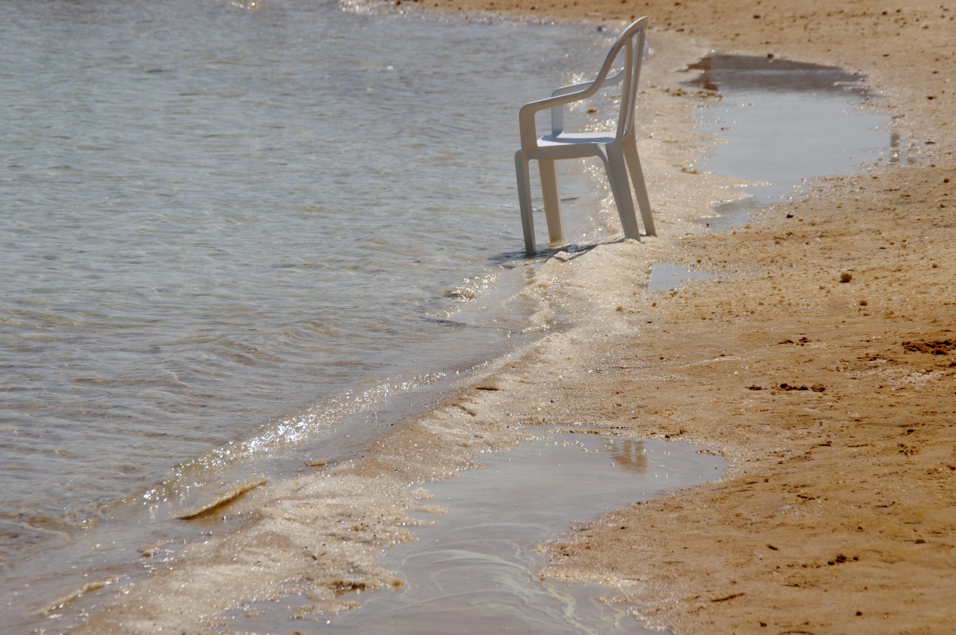 White Chair On Dead Sea Beach