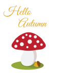 Autumn Mushroom Cute Illustration