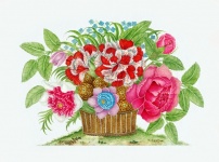 Bouquet Basket Vintage Art