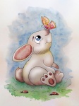 Bunny, Watercolor, Cute