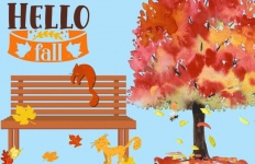 Cats Fall Autumn Poster