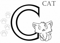 Colouring Alphabet C For Cat