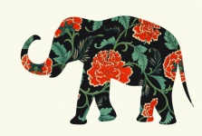 Elephant Floral Pattern Clipart