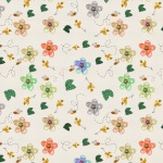 Flowers And Bees Art Pattern