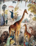 Giraffe Vintage Art Old