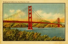 Golden Gate Bridge Vintage Postcard