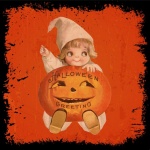 Halloween Vintage Girl Pumpkin