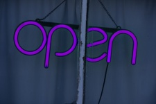 Purple Neon Open Sign