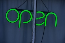 Green Neon Open Sign