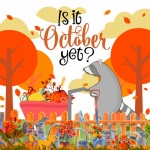Racoon Autumn Poster
