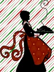 Silhouette Girl With Roasted Turkey
