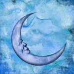 Baby Moon With Face Vintage Art