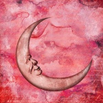 Baby Moon With Face Vintage Art