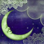 Baby Moon Vintage Art Poster