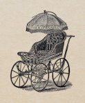 Baby Carriage Vintage Art Old