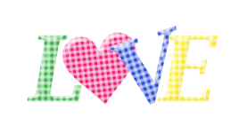 Love Word Gingham Clipart