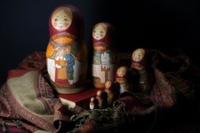 Matryoshka Nesting Dolls On Books