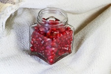 Red Pomegranate Pips In Clear Jar