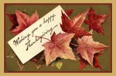 Thanksgiving Vintage Leaves Card
