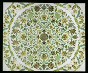 Vintage Pattern Flowers Round