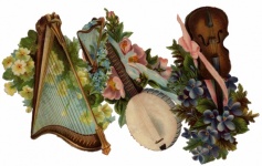 Violin Vintage Victorian Clipart