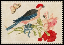 Bird Flower Vintage Art