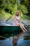 Woman, In A Boat, Water