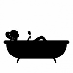 Woman Relaxing Silhouette Clipart