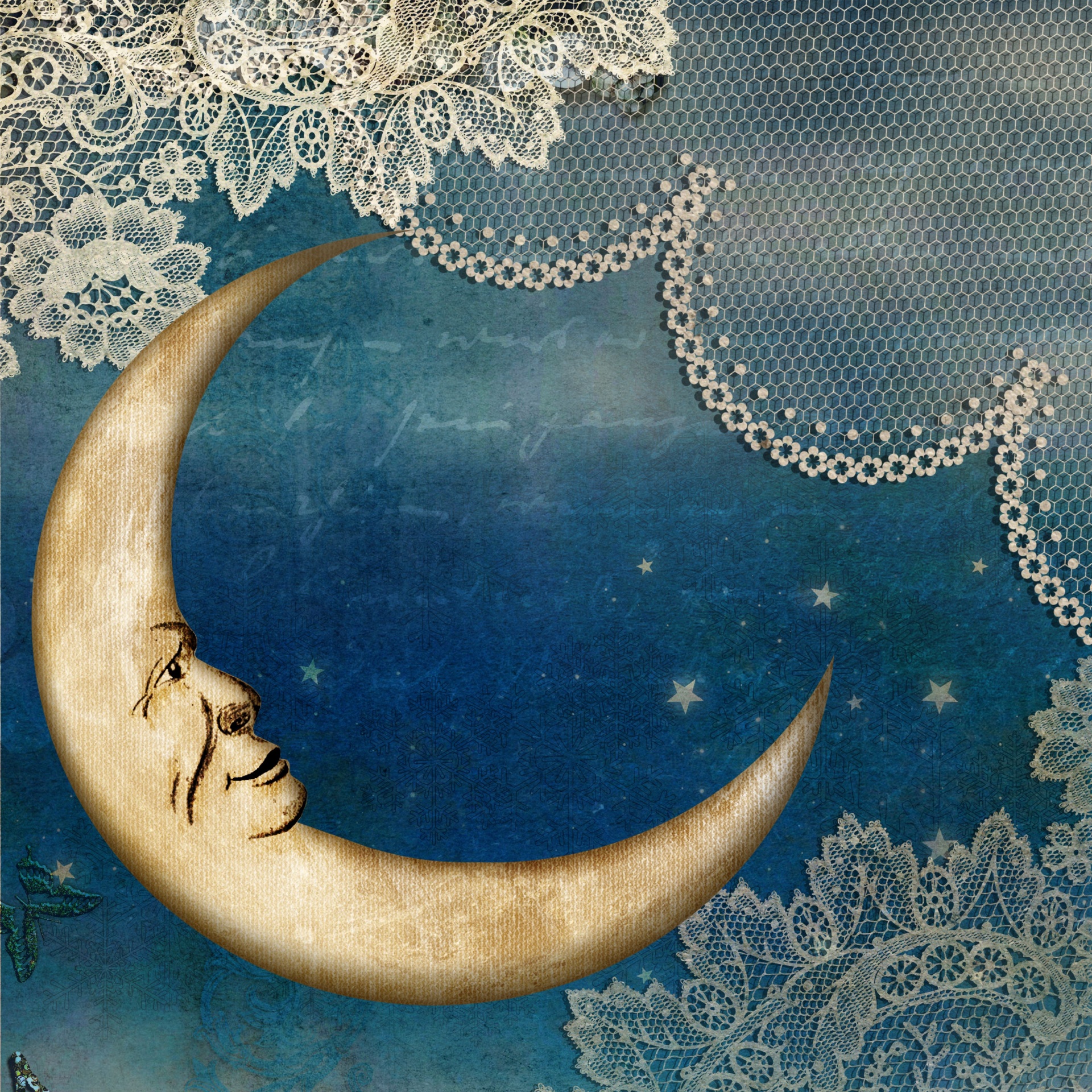 Baby Moon Vintage Poster