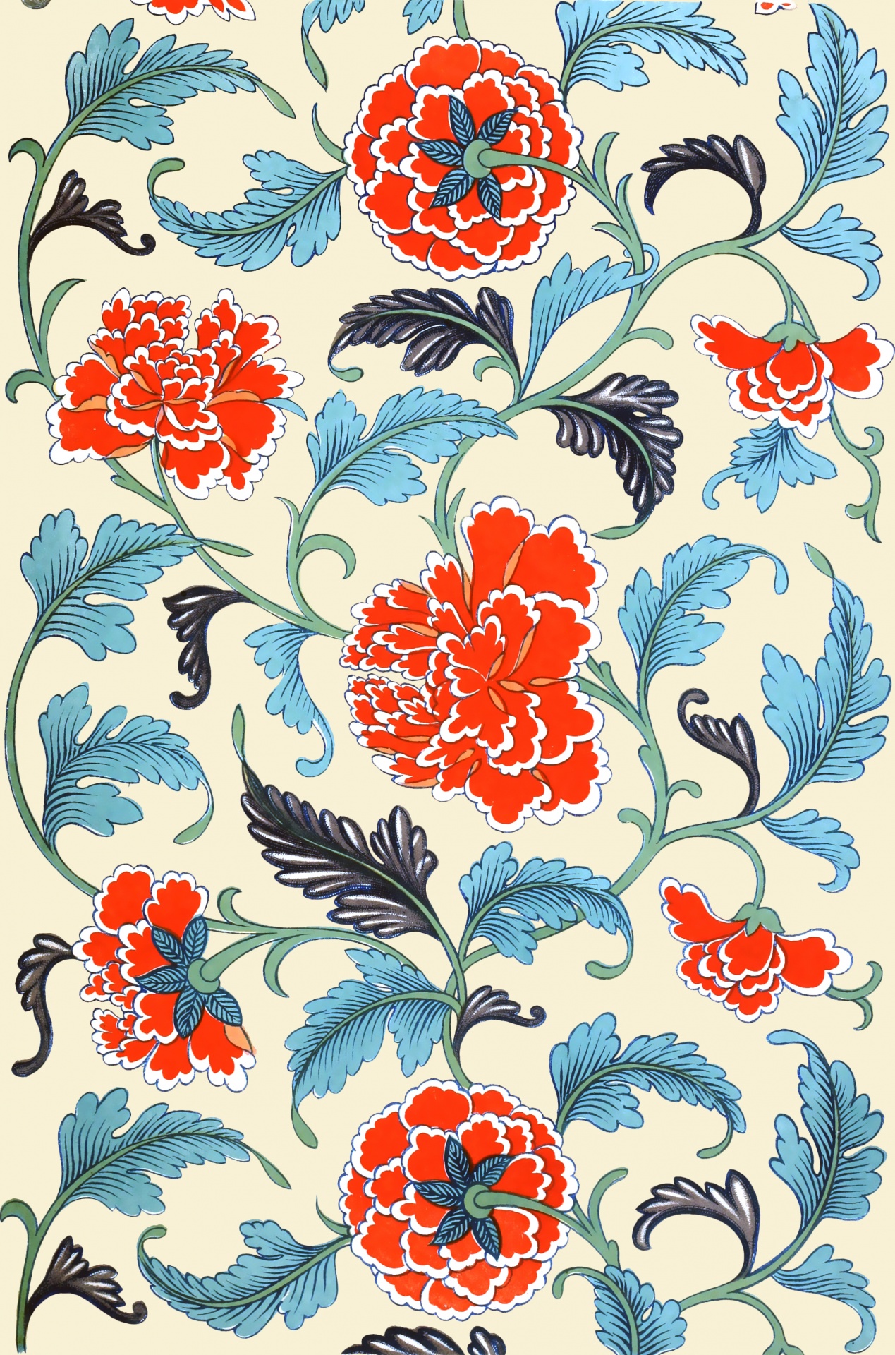 Flowers Background Chinese Vintage