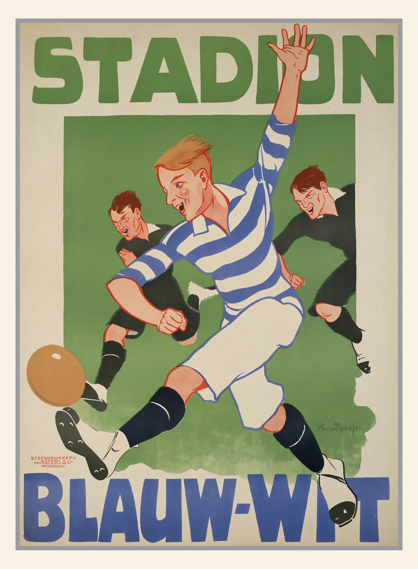 Vintage football poster, print