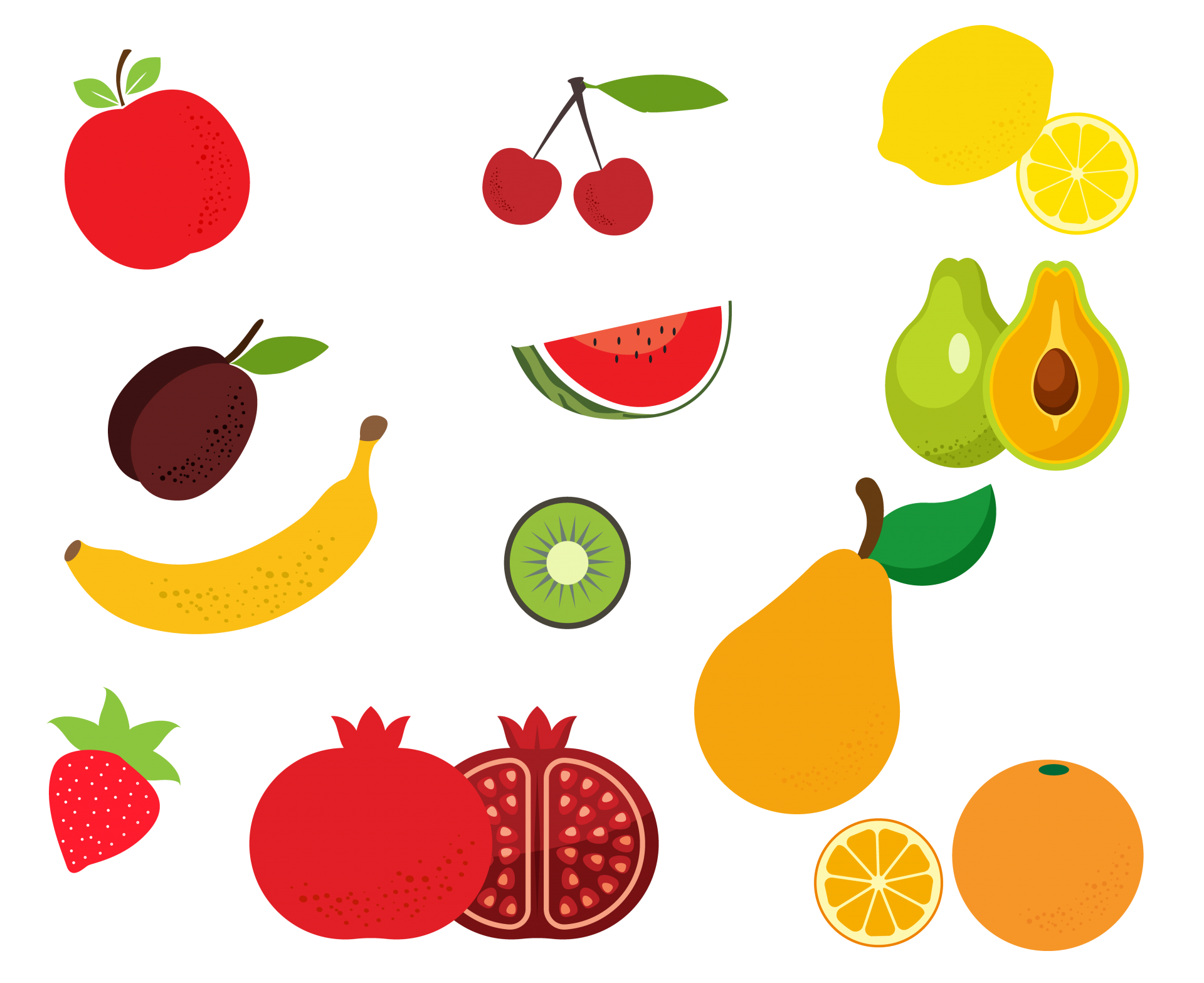 Fruit Clipart Illustration Set