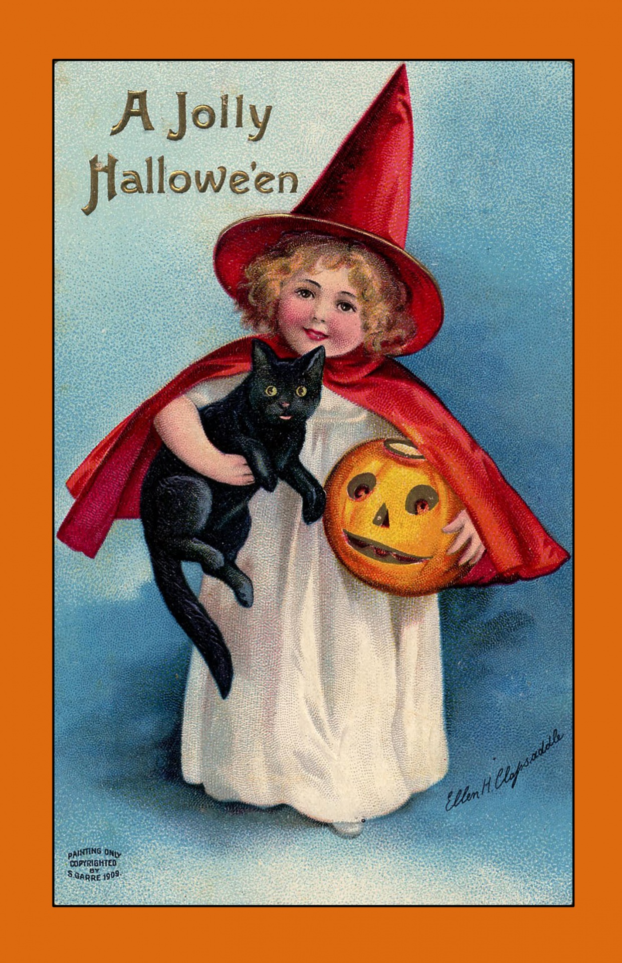 Halloween Vintage Witch Card
