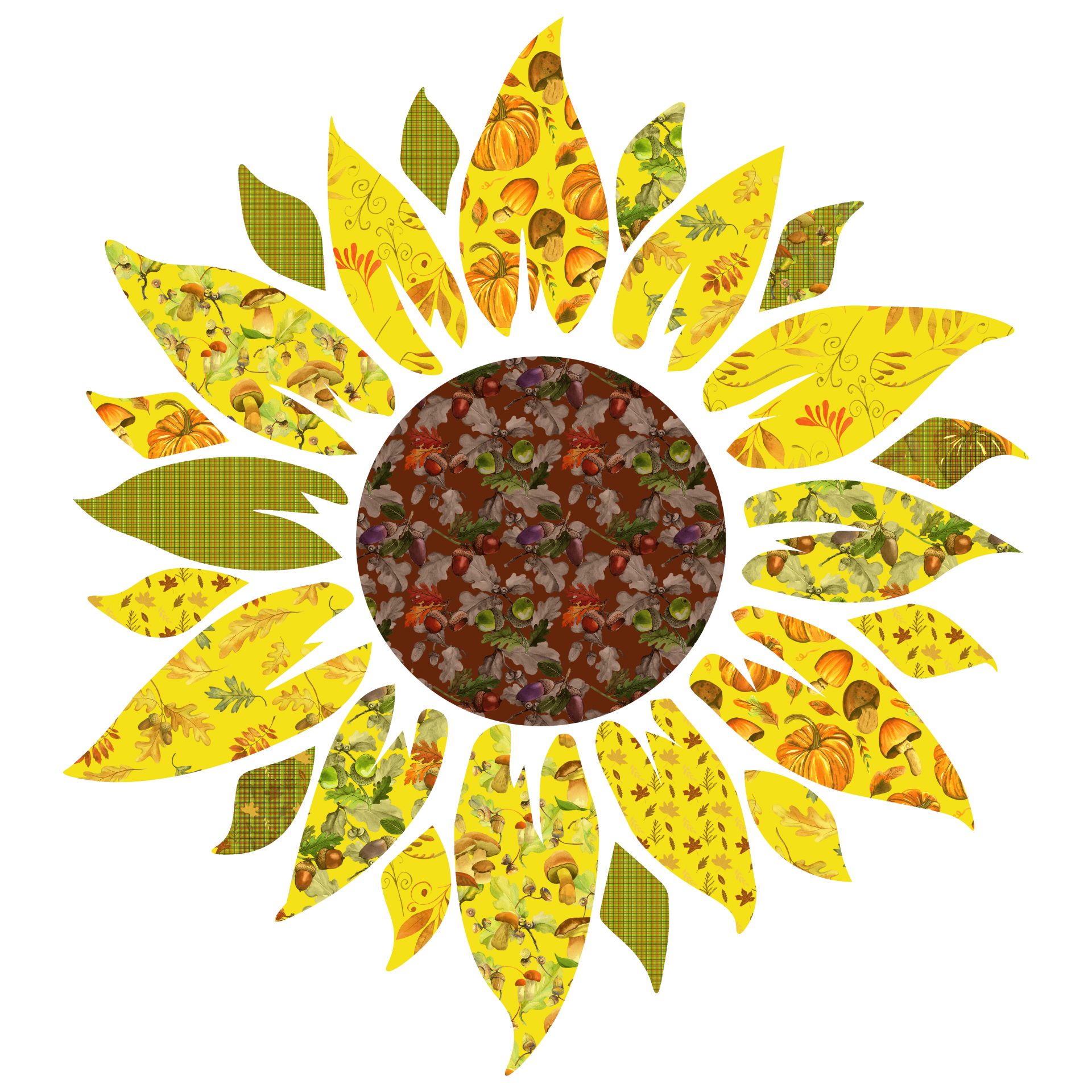 Autumn Sunflower Art PNG