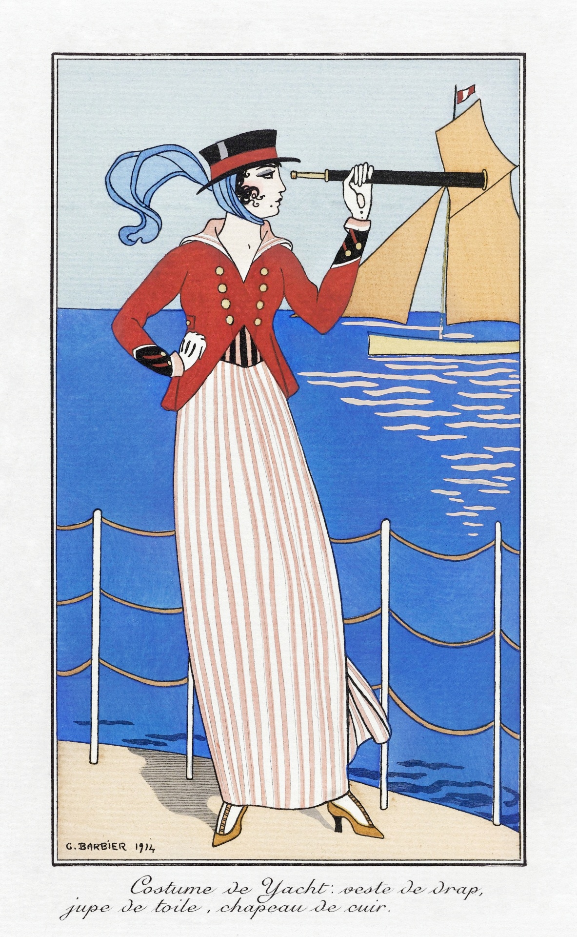 Fashion Woman Lady Costume Paris Illustration Magazine Art Deco 1920s Vintage Georg Barbier Public Domain 1920s Poster