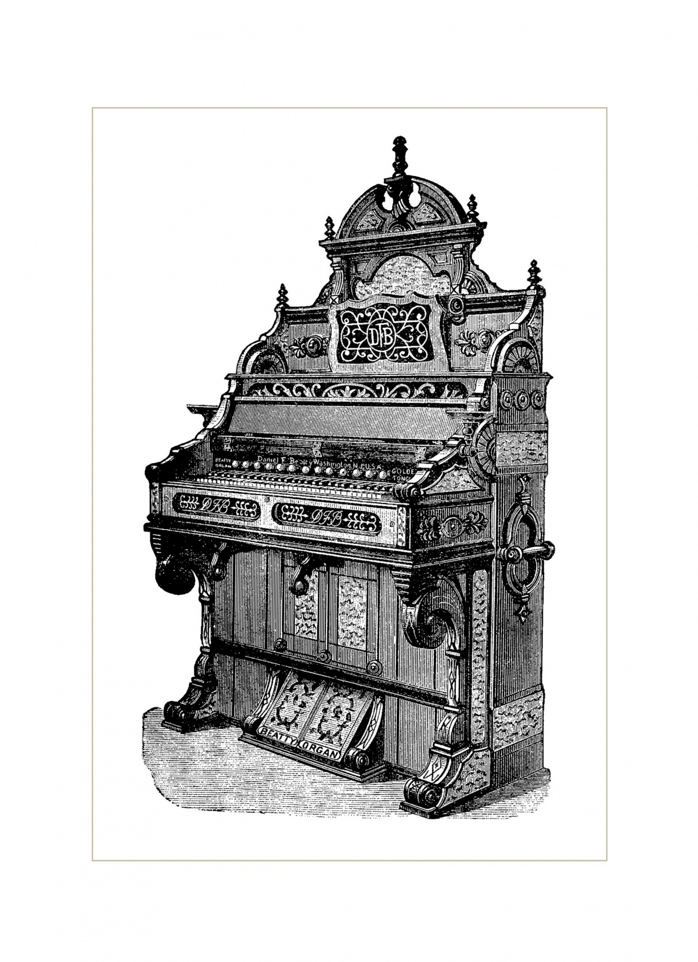 Organ Piano Vintage Art