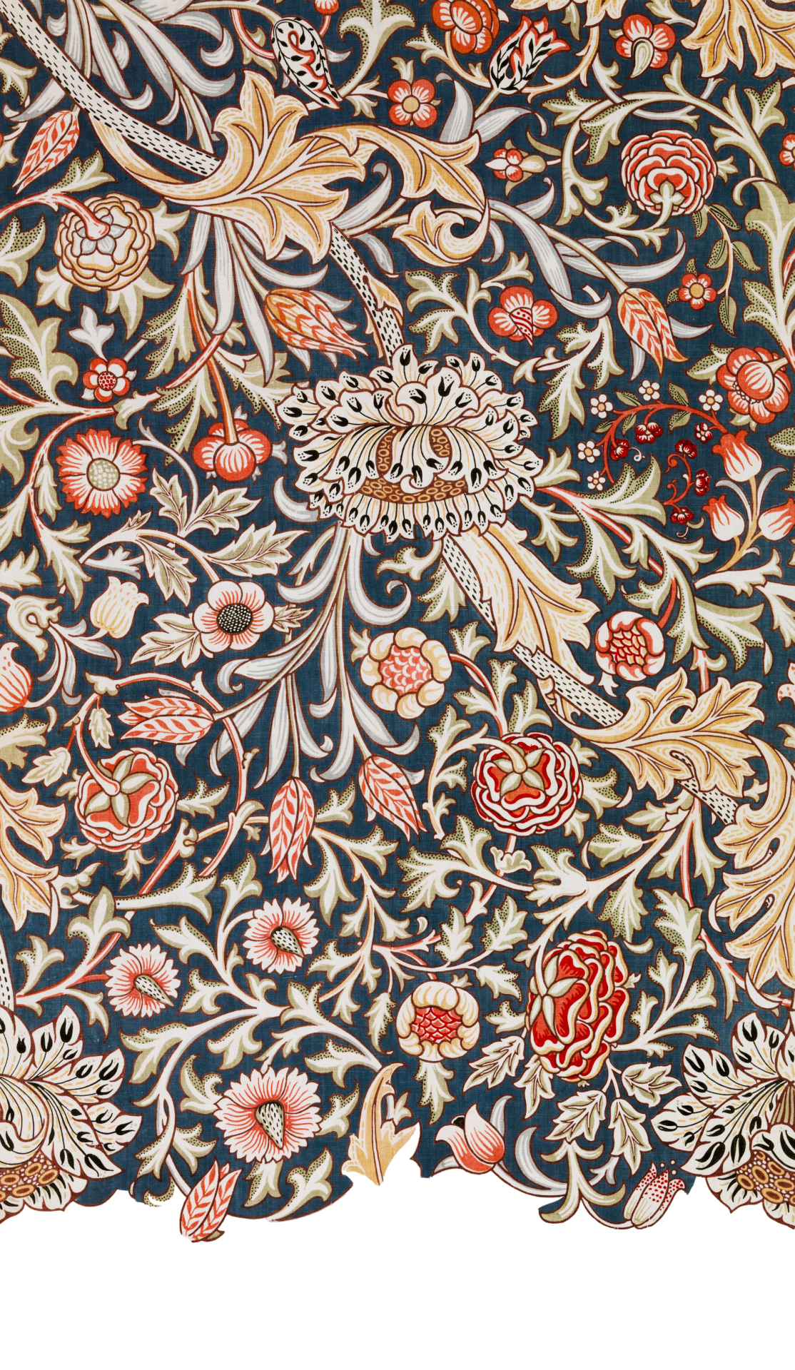 Re-colored by me, vintage floral textile fabric with a william morris floral design