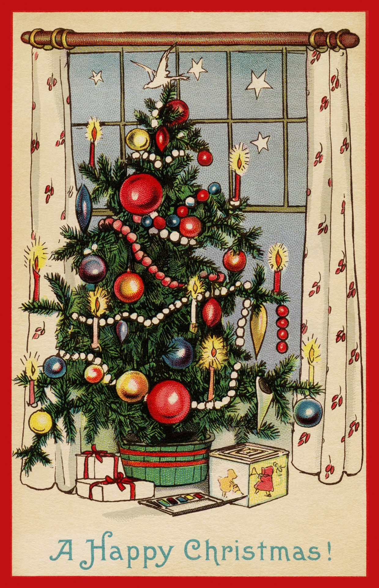 Christmas Tree Vintage Art