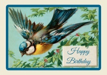 Bird Vintage Birthday Card