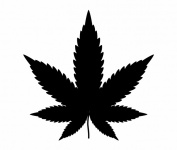 Cannabis Plant Leaf Silhouette
