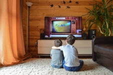Children, TV, Cartoons, Watching TV