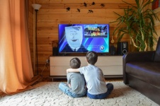 Children, TV, Cartoons, Watching TV