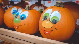 Faces Painted On Pumpkins